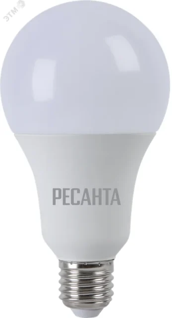 Ресанта Лампа светодиодная LL-R-A80-20W-230-3K-E27 (груша, 20Вт, тепл., Е27)