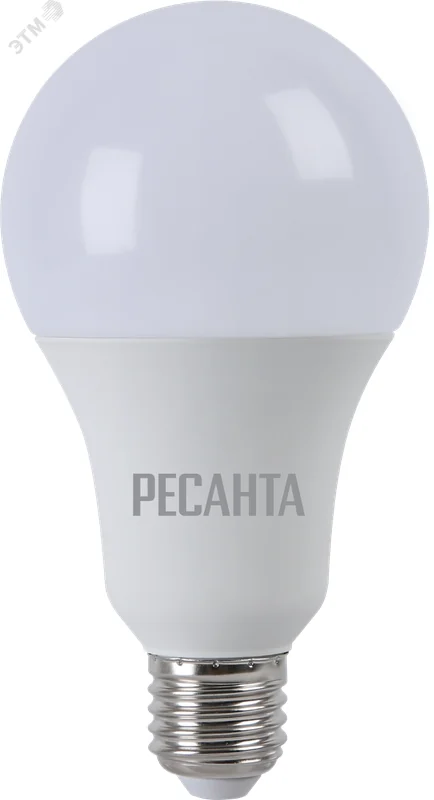 Ресанта Лампа светодиодная LL-R-A80-20W-230-3K-E27 (груша, 20Вт, тепл., Е27)